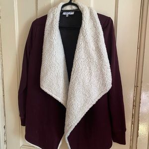 Sherpa cardigan - burgundy
